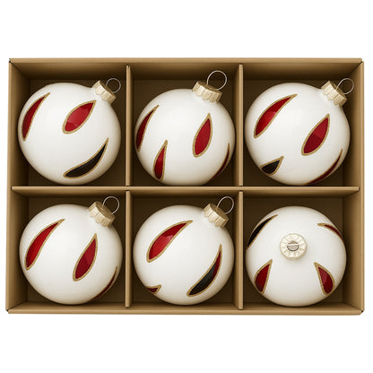 Glass Christmas Baubles White
