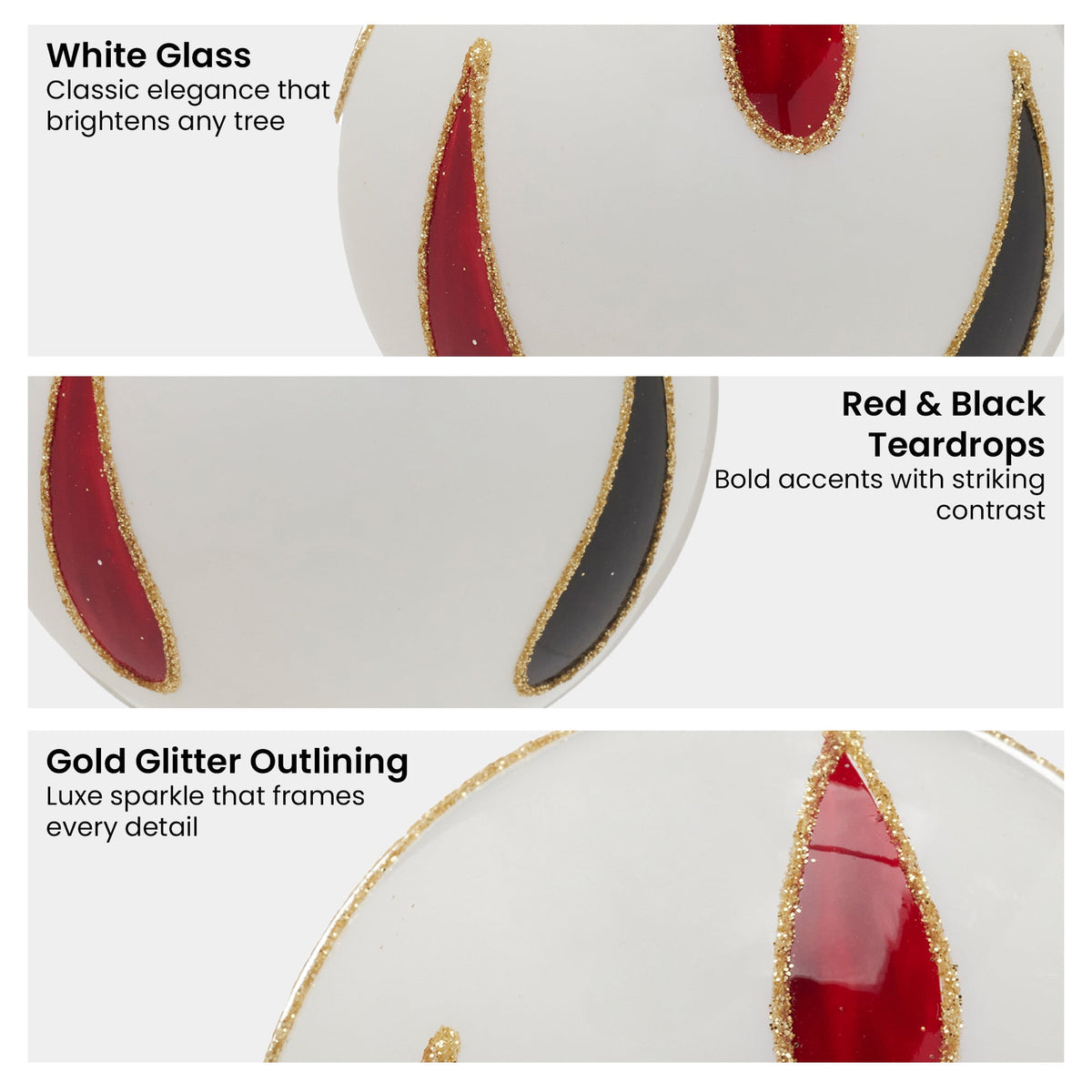 Glass Christmas Baubles White
