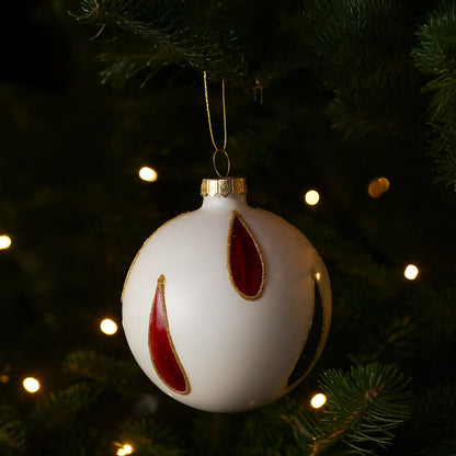 Glass Christmas Baubles White