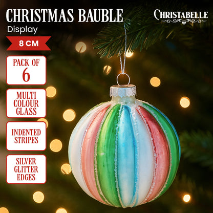Glass Christmas Baubles Multi Colour