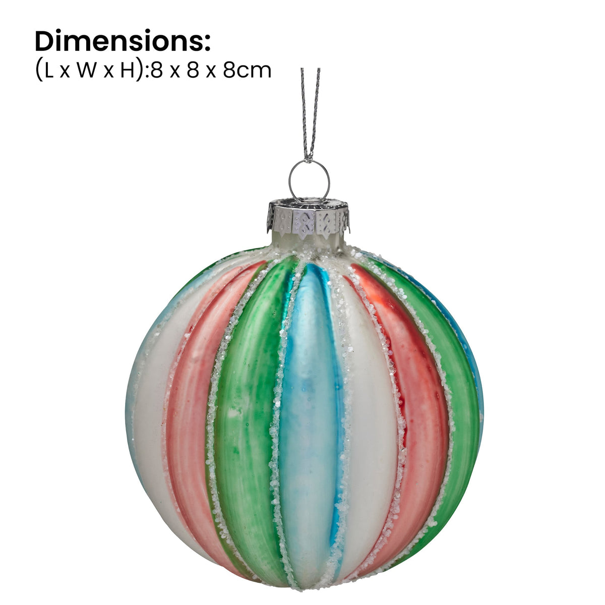 Glass Christmas Baubles Multi Colour