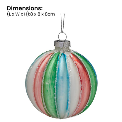 Glass Christmas Baubles Multi Colour