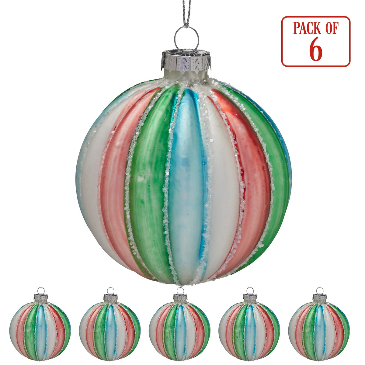 Glass Christmas Baubles Multi Colour