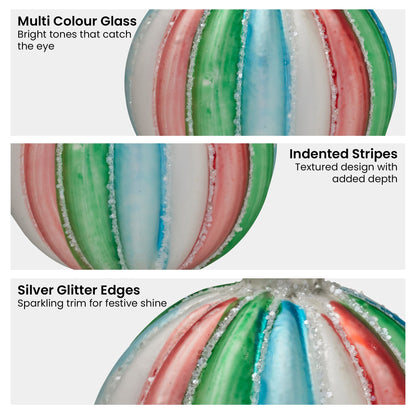 Glass Christmas Baubles Multi Colour