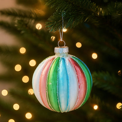 Glass Christmas Baubles Multi Colour