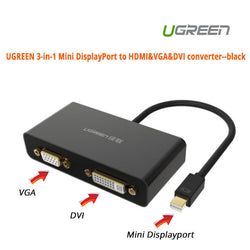 3-In-1 Mini Displayport To Hdmi&Vga&Dvi Converter - Black (10440)