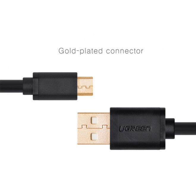 Micro Usb Male To Usb Male Cable Gold-Plated - White 1M (10848)