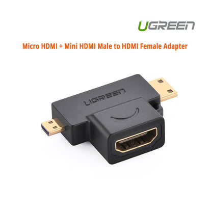 Micro Hdmi + Mini Hdmi Male To Hdmi Female Adapter (20144)