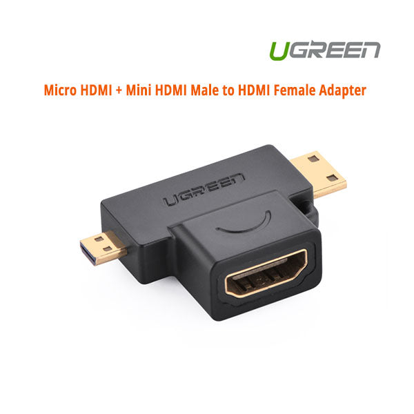  UGREEN Micro HDMI + Mini HDMI Male to HDMI Female Adapter (20144)