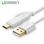 Usb 2.0 To Type C + Micro Usb Cable - White 1M (30171)