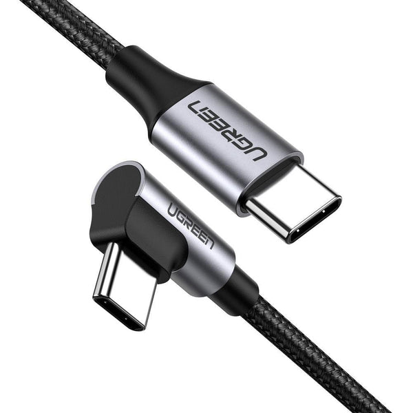  Usb-C To Angled Usb2.0-C Round Cable, 2M (Gray Black)