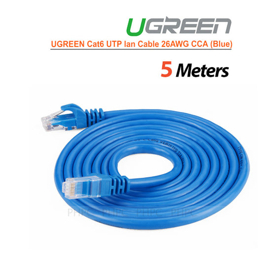 Cat6 Utp Lan Cable Blue Color 26Awg Cca 5M  (11204)