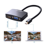 UGREEN Mini Display Port to HDMI & VGA Dual Converter Premium ABS case - Black (10439)
