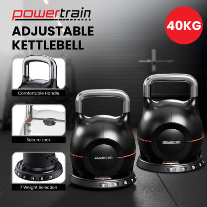 Adjustable Kettlebell Set 20kg 2x20cm