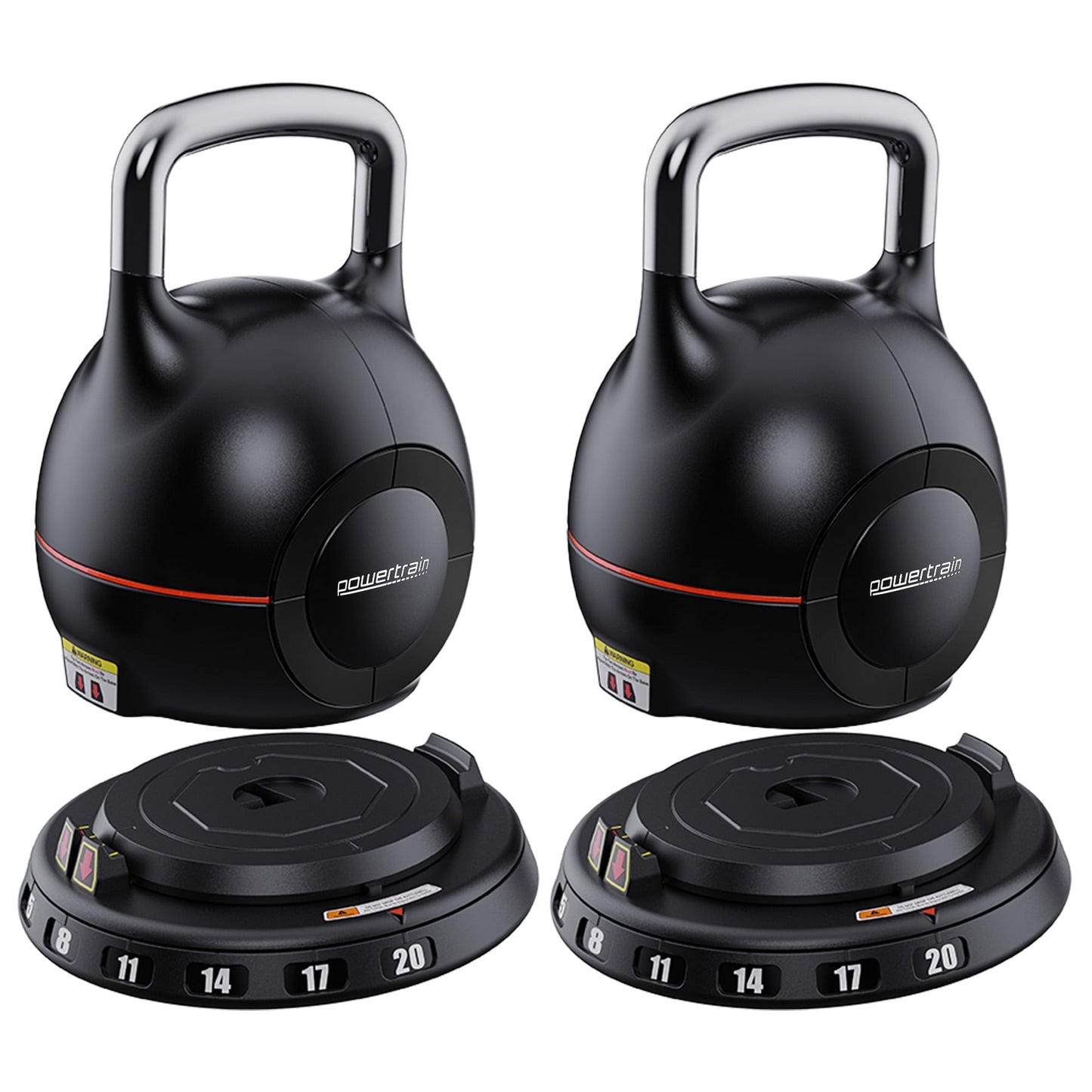 Adjustable Kettlebell Set 20kg 2x20cm