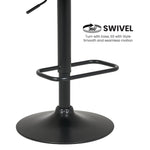 3-Piece Bentwood Walnut Barstool Set Leather Seat Metal Frame