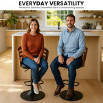 Bentwood Walnut Bar Stool Leather Seat Metal Frame Base Kitchen