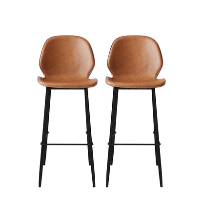 Modern 2x Bar Stool Barstools Counter Brown Durable Frame Classic
