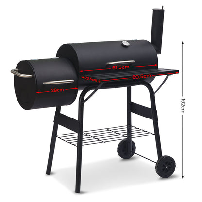 2-in-1 Outdoor Barbecue Grill & Offset Smoker