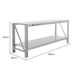 Heavy Duty Centurion 2-Layer Work Bench Grey 400kg Garage Table