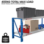2M 400kg Dual Layer Workbench Grey Blue