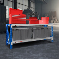 2M 400kg Dual Layer Workbench Grey Blue