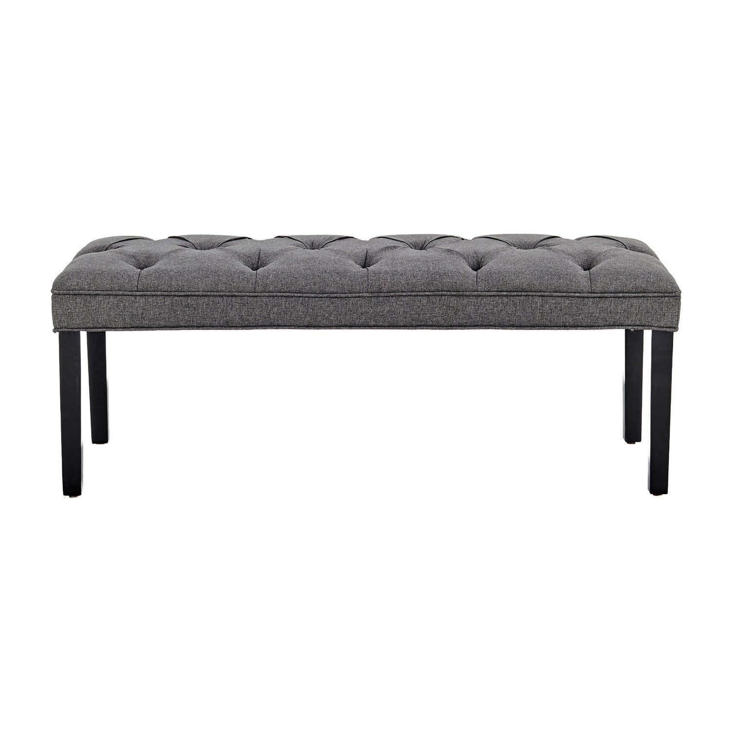 Cate Button-Tufted Upholstered Bench by - Dark Grey