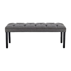 Cate Button-Tufted Upholstered Bench by - Dark Grey
