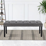 Cate Button-Tufted Upholstered Bench by - Dark Grey