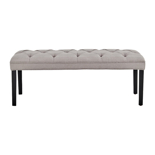  Cate Button-Tufted Upholstered Bench by - Light Grey