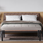 Cate Button-Tufted Upholstered Bench by - Light Grey