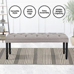 Cate Button-Tufted Upholstered Bench by - Light Grey