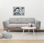 Beige Fabric 3-Seater Modern Lounge Sofa