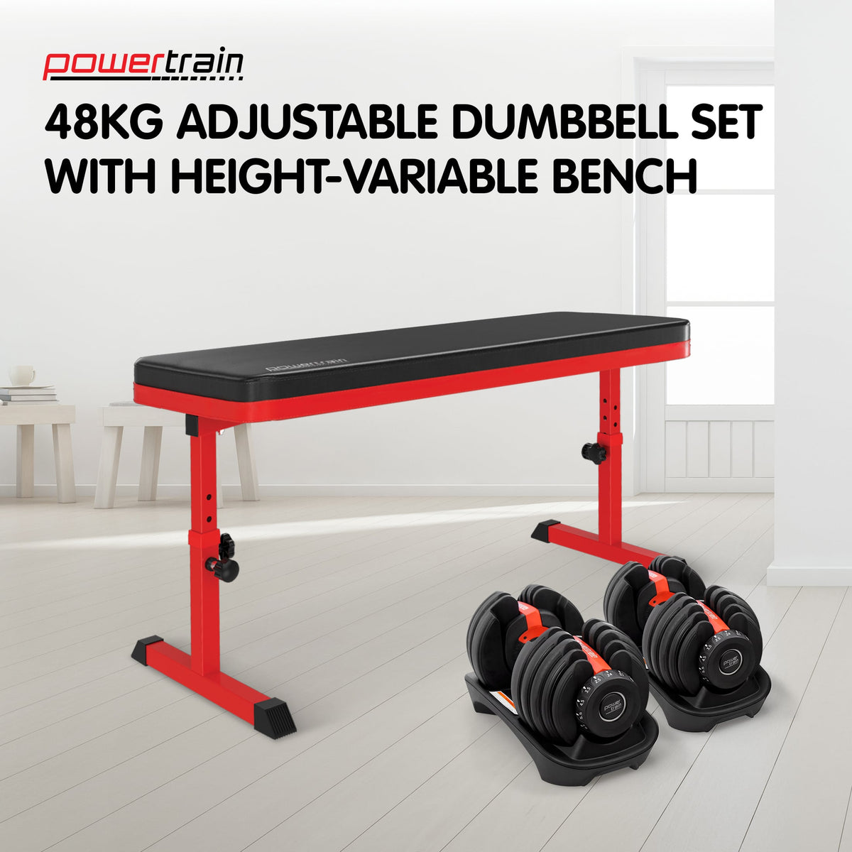 Adjustable Dumbbell Set With Bench
