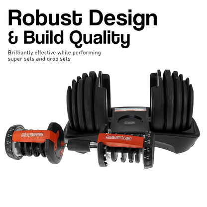 Adjustable Dumbbell Set Red Steel