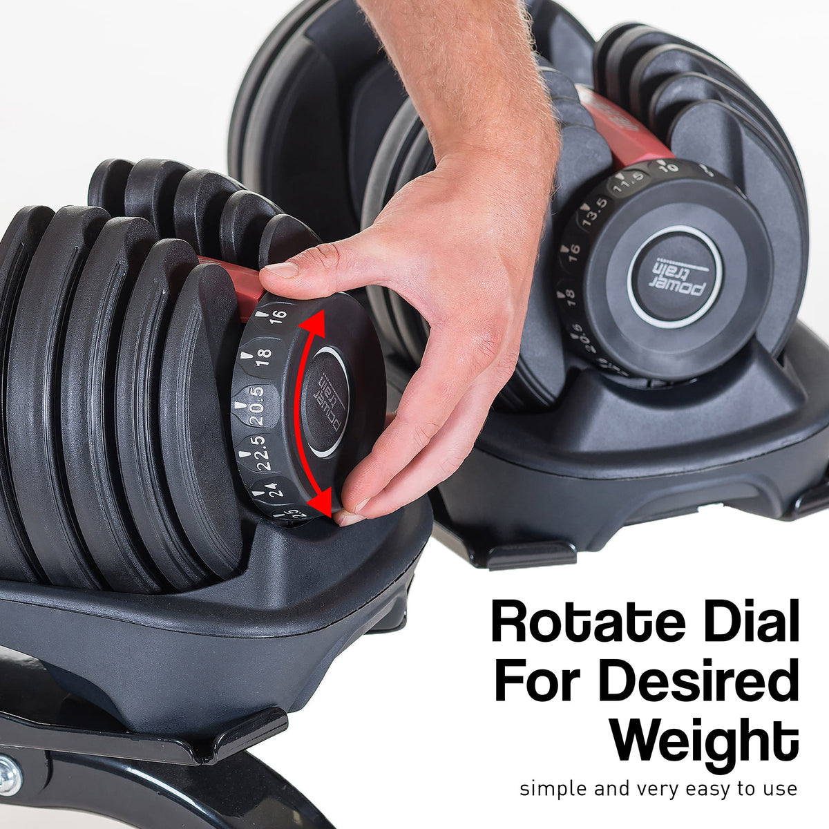 Adjustable Dumbbell Set Red Steel