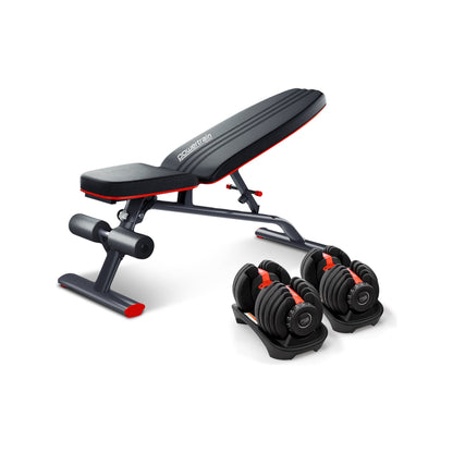 Adjustable Dumbbell Set Red Steel