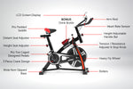 Home Gym Flywheel Exercise Spin Bike - Black