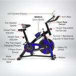 Home Gym Flywheel Exercise Spin Bike - Blue