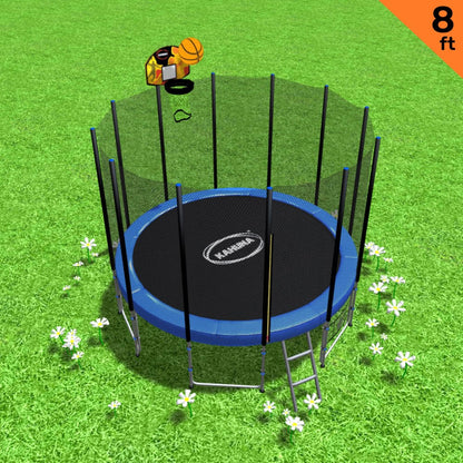 Trampoline 8ft Blue With Basketball 1x8cm