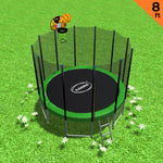 8ft Green Blizzard Trampoline with Basketball Set Outdoor Fun