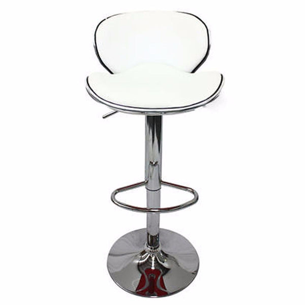  Comfortable White Bar Stools - Leather, Mid-High Back