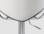 Comfortable White Bar Stools - Leather, Mid-High Back