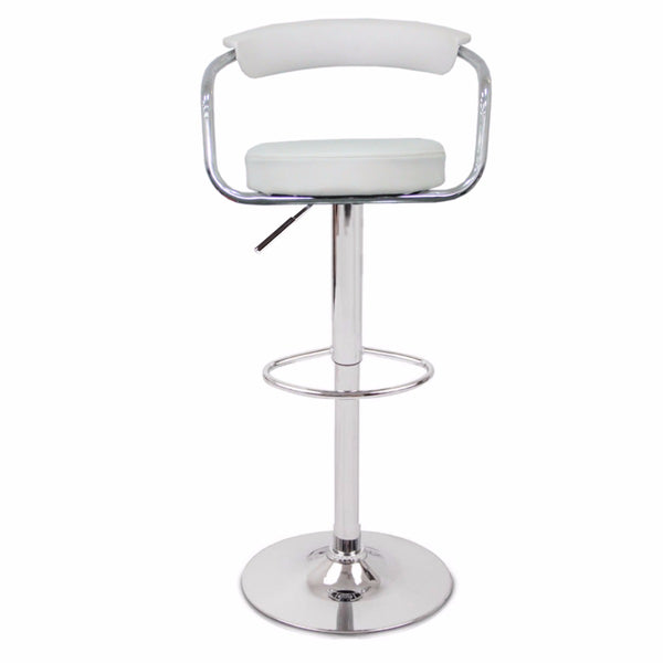  Comfortable White Bar Stools - Leather, High Back, Adjustable