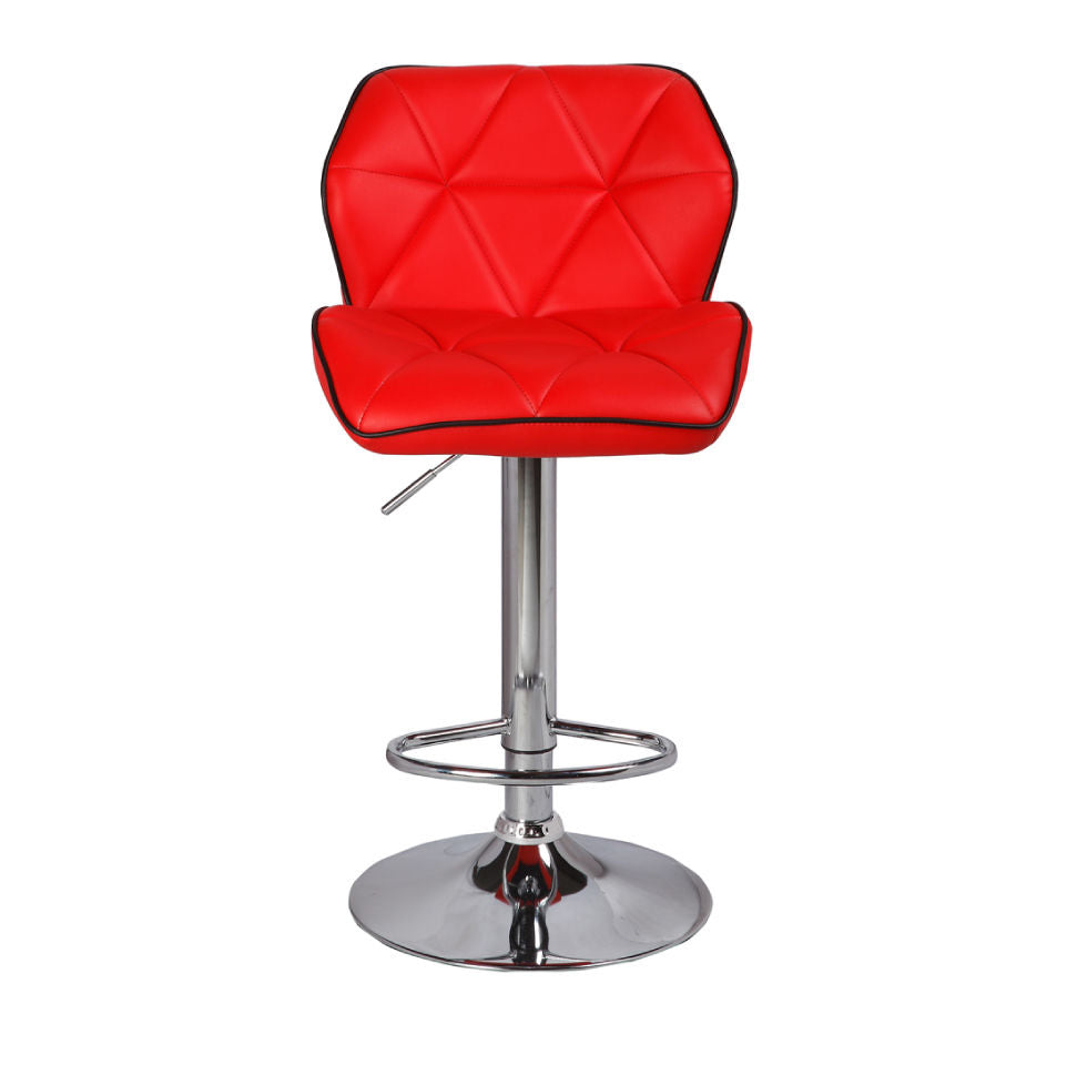 Comfortable Red Bar Stools - Mid-High Back, Adjustable