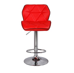 Comfortable Red Bar Stools - Mid-High Back, Adjustable