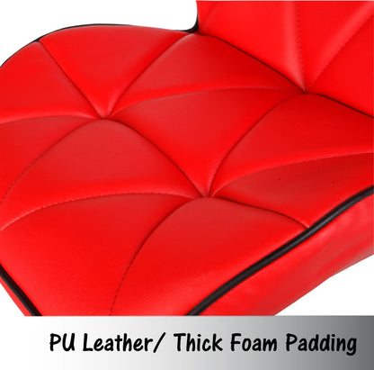 Comfortable Red Bar Stools - Mid-High Back, Adjustable