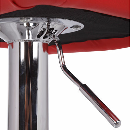 Comfortable Red Bar Stools - Mid-High Back, Adjustable