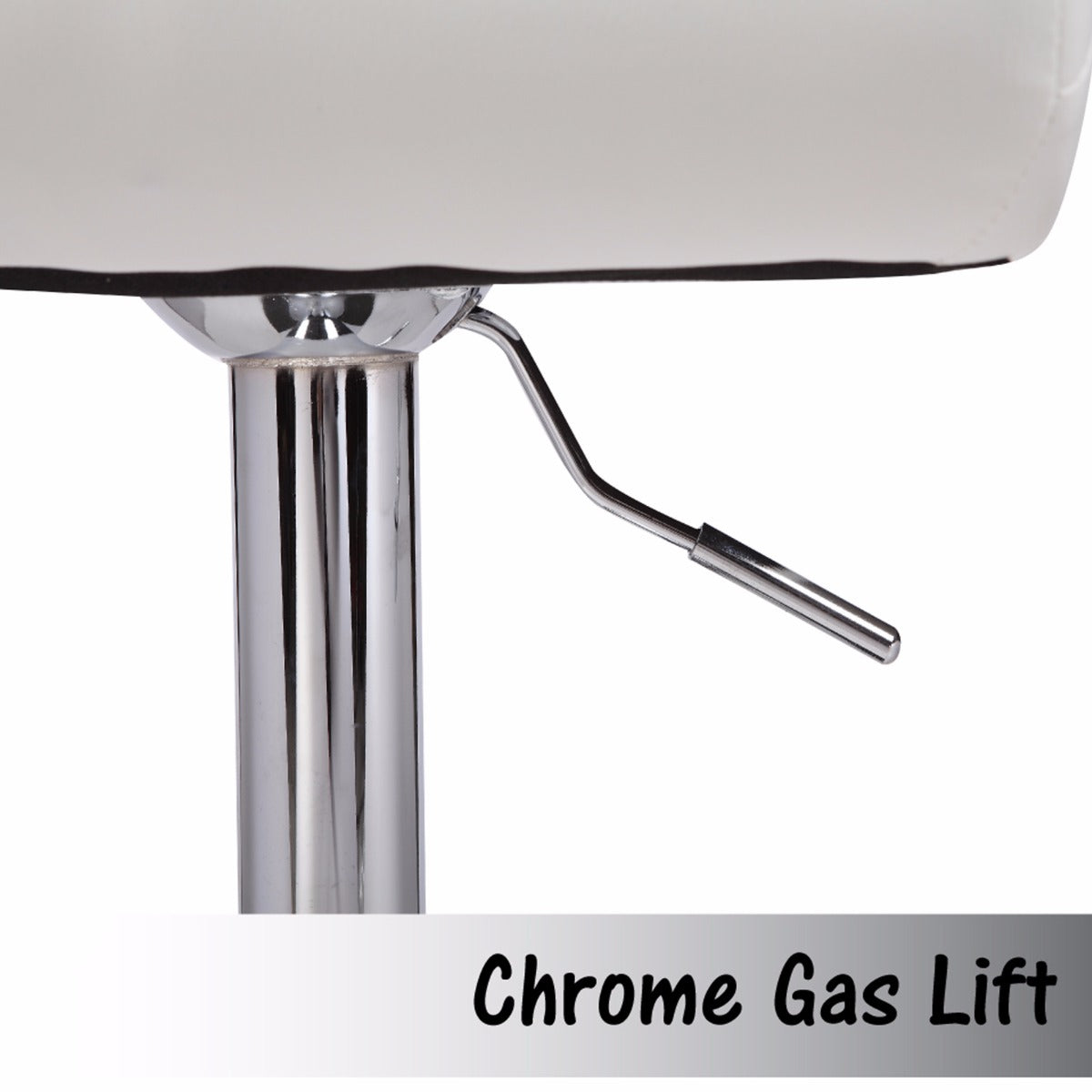 Comfortable White Bar Stools - Leather, Mid-High Back, Adjustable