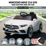 White Mercedes Benz CLS 350 Kids Electric Ride-On Car with Remote